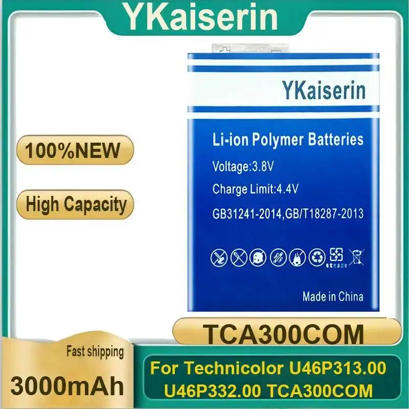 

Высокая совместимость с аккумулятором для системы сигнализации Technicolor U46P313.00 U46P332.00 TCA300COM Cameron Sino, 3000 мАч