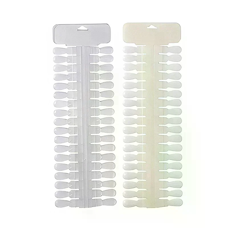 36 stücke Natürliche/Klar Farbe Karte Abnehmbare Nail art Display Falsche Nagel Tipps Rack Teardrop Design Maniküre Gel polnischen Praxis Werkzeug