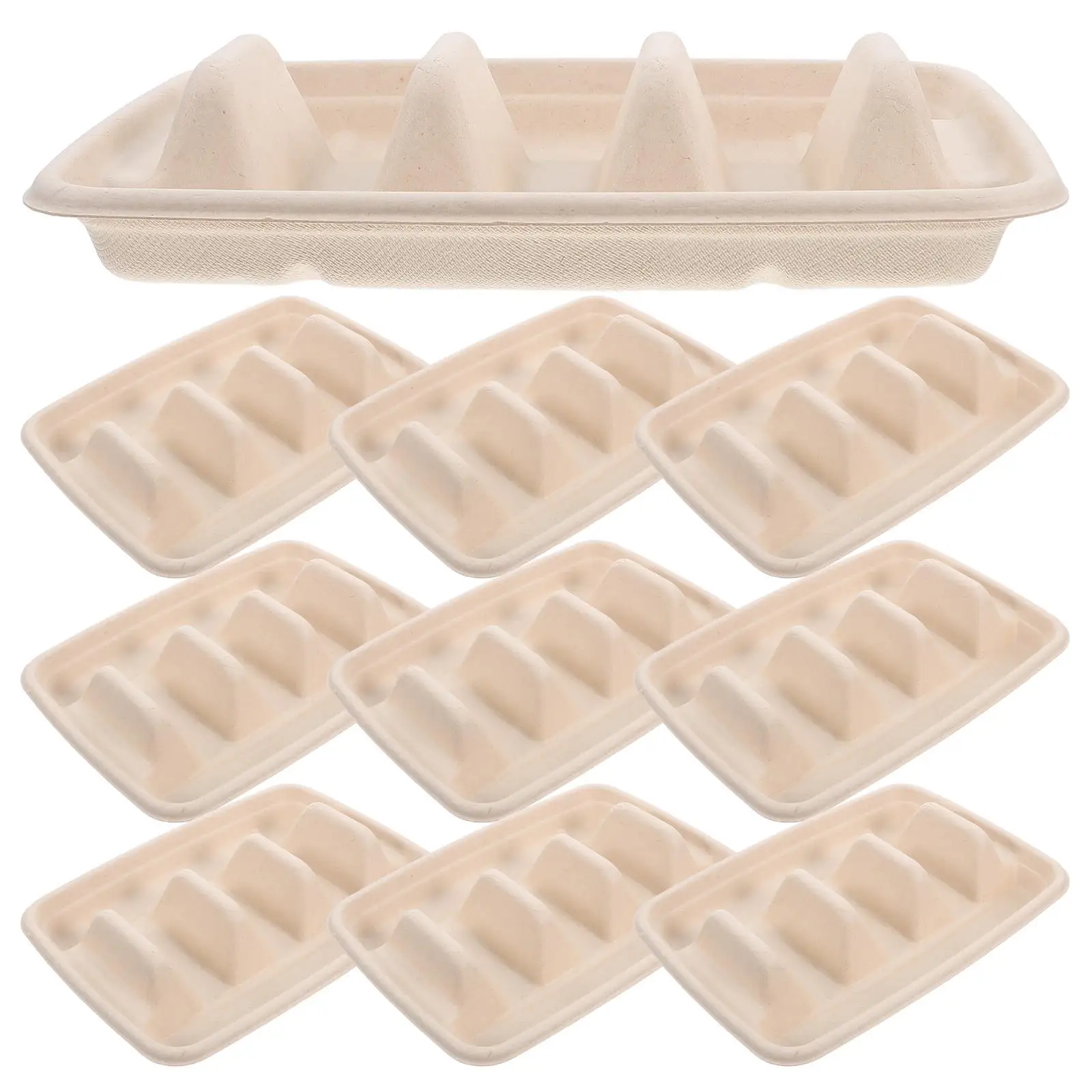 

50 Pcs Taco Plate Tuesday Decorations Shells Harder Corn Tortillas Bar Plates with Dividers Soft Pulp Holder Salad Mold