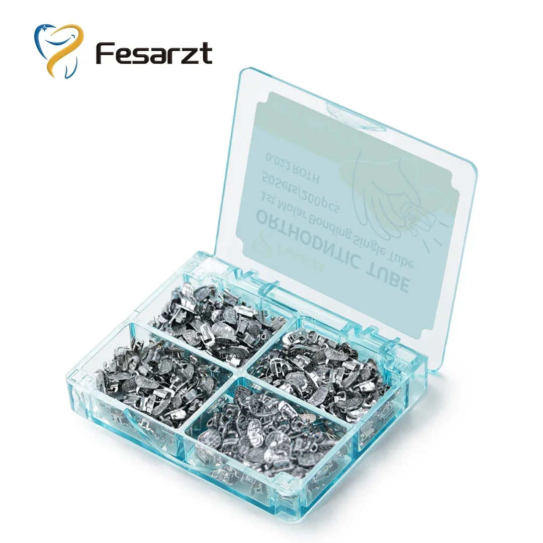 80 PCS/20 ชุด 1st Molar ทันตกรรมจัดฟัน Buccal หลอด Monoblock Bondable Non-Convertible หลอดเดียว Roth/MBT Dentista วัสดุ