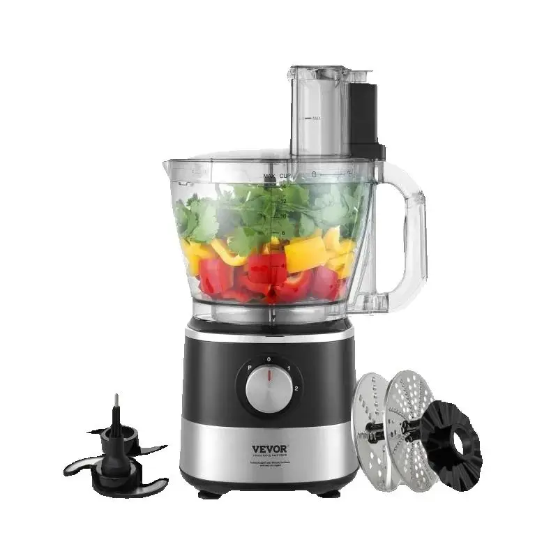 SucceBuy منتج أغذية 14 كوب قطاعة الخضراوات لتقطيع خلط العجن العجين 600 واط شفرة فولاذية غير قابلة للصدأ المهنية