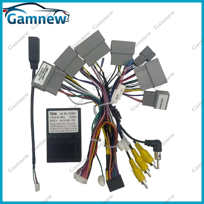 Gamnew Car 16PIN Android Wire Harness Adapter Canbus Box Decoder For Honda Civic HRV 2018-2022 Brasil