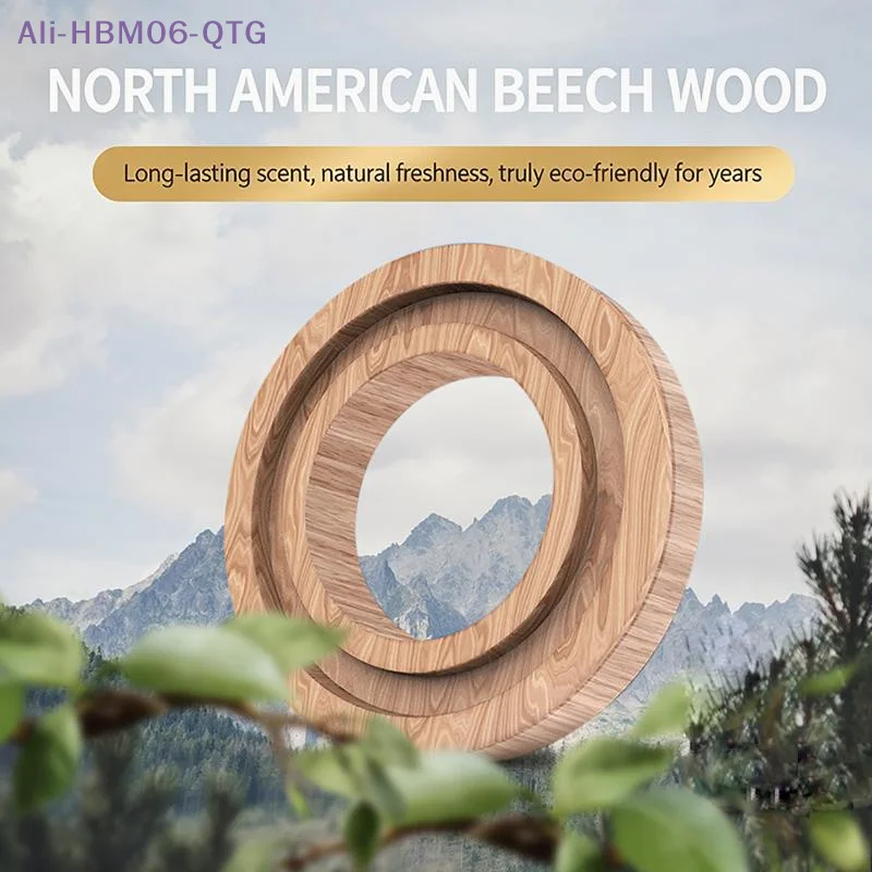 [New] 5/10Pcs Circular Aromatherapy Wood Car Air Freshener Essential Oil Diffuser Beech Wood Tablets Remove Car Interior Odor