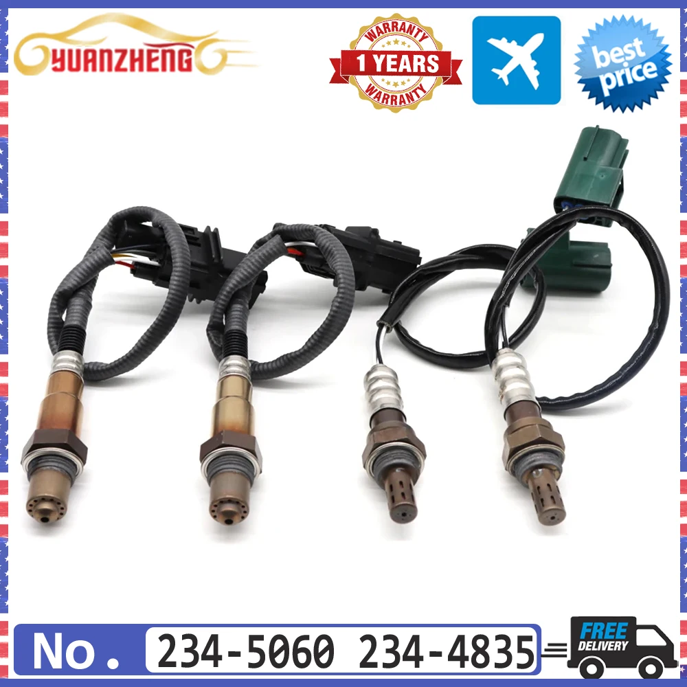 4pcs NEW Air Fuel Ratio Lambda O2 Oxygen Sensor 234-5060 234-4835 for Infiniti QX56 for Nissan Titan Armada Pathfinder 5.6L