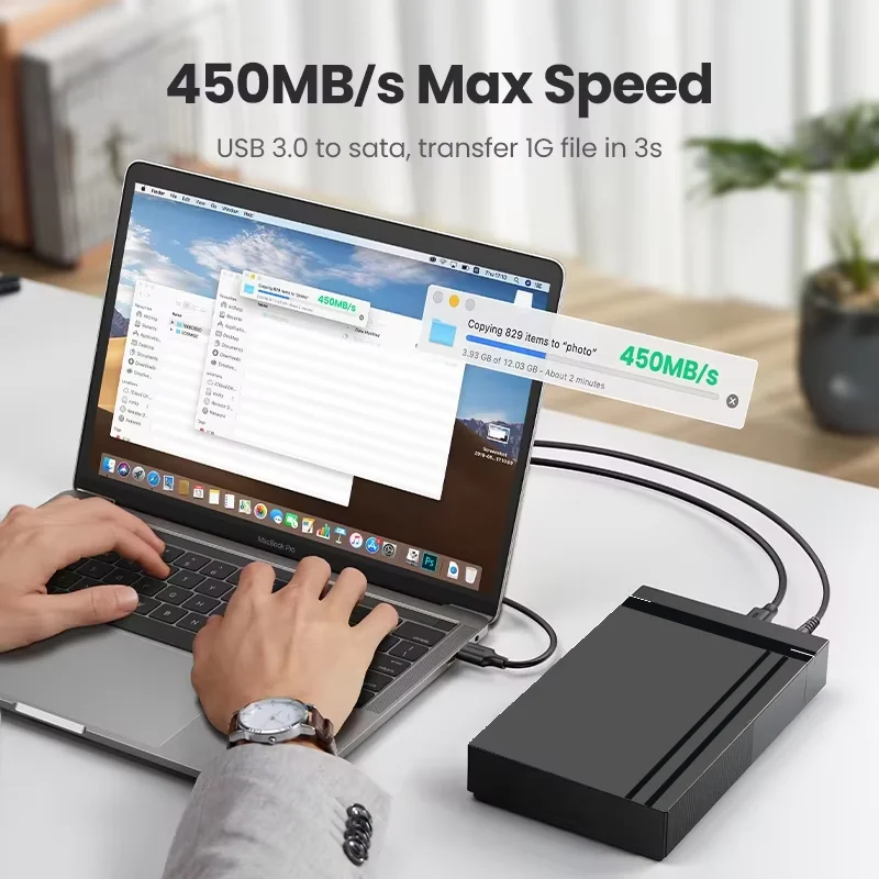 Корпус для жесткого диска 3,5/2,5 дюйма Адаптер SATA-USB 3.0 Корпус для внешнего жесткого диска Высокоскоростной адаптер для ПК Ноутбук HDD Box Case
