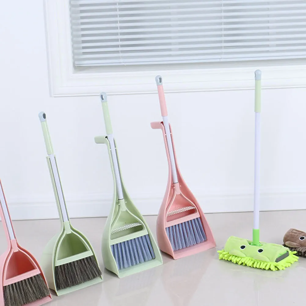 1Set Mini Broom Dustpan Kids Housekeeping Tools Durable Safe Cleaning Set Child Besom Kit Children Cleaning Toy Set