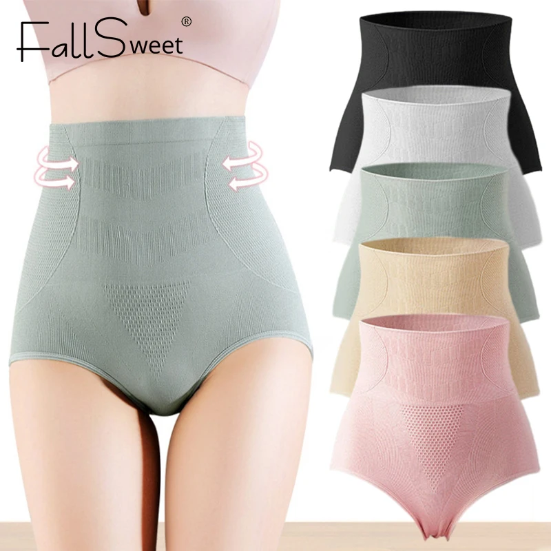 FallSweet Women High Waist Shapewear Panties Seamless Breathable Slimming Tummy Control Briefs Butt 
