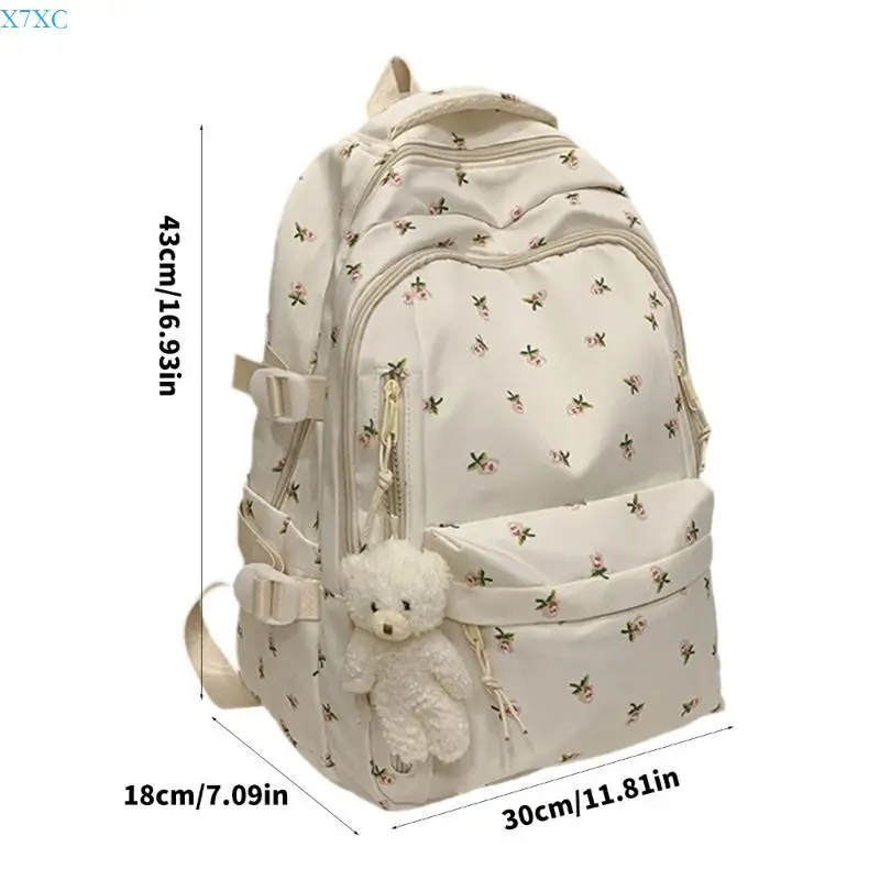 X7XC Large Capacity Backpack Casual Daypacks Student School Bag Aesthetic Backpack Simple Rucksack Travel Bag for Teens Girls