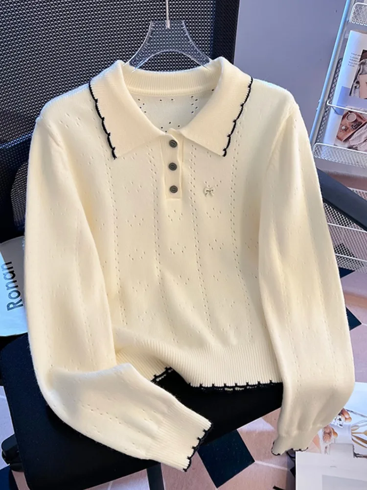 

Женский новый вязаный свитер с длинными рукавами, в стиле колор-блок, осенне-зимний, приталенный, в корейском стиле, для повседневной носки