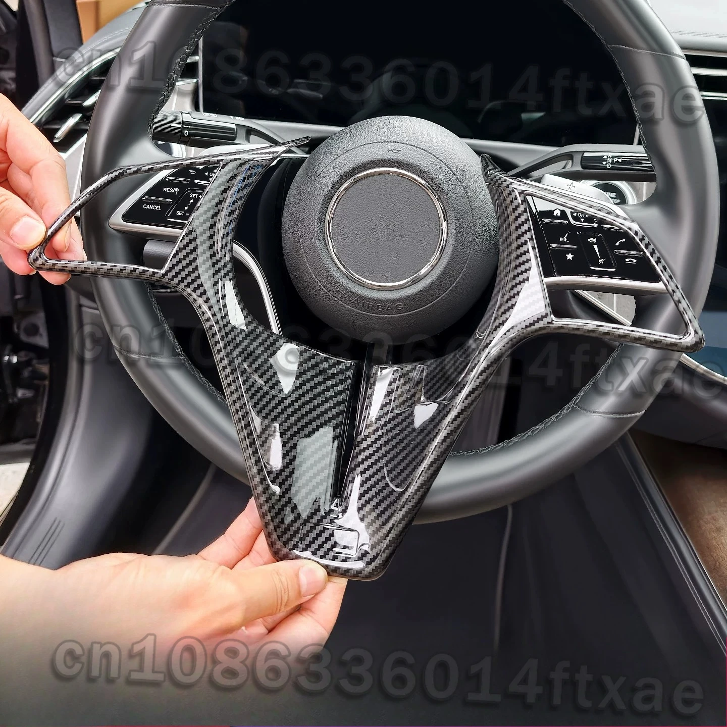 Suitable for Mercedes-Benz GLE GLS New C200L S-Class S450L E-Class E300L Steering Wheel Triangle Frame Decoration Modification