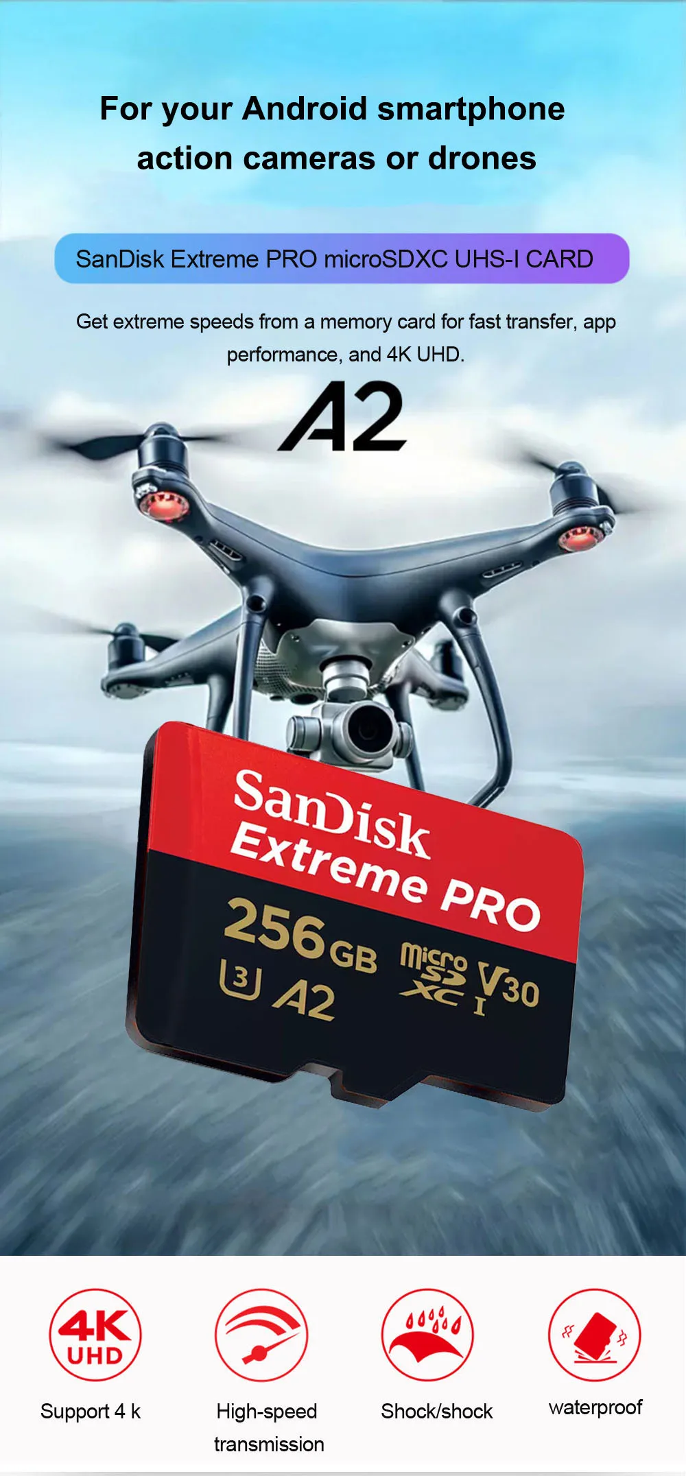SanDisk High Endurance MicroSD 32GB 64GB 128GB 256GB Karte Überwachungskamera Speicherkarte High Endurance 4K Videokarte für DVR – Detail 4