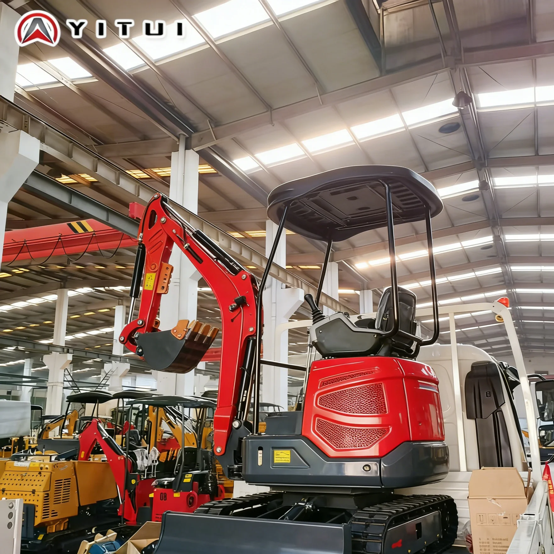 Customized 1.2 Ton Mini Excavator Multifunctional Mini Digger with 3-in-1 Bucket for Digging, Loading & Grading Tasks