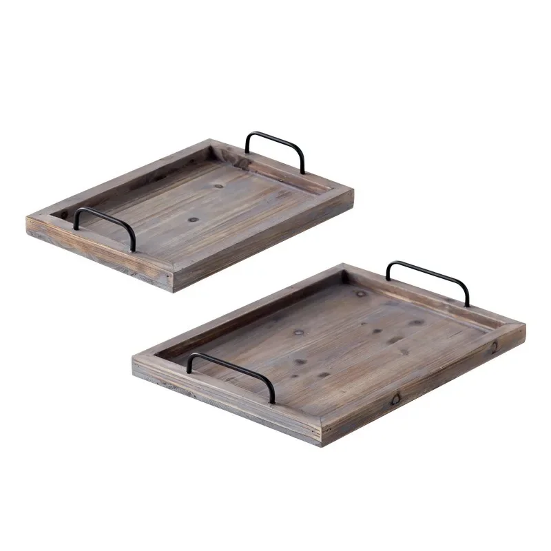 

American retro solid wood tray set B & B hotel decoration
