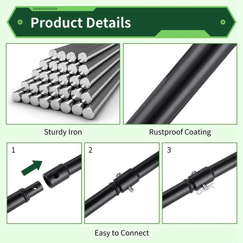 3PCS Auger Extension Drill Bits, 3/4In Shaft Earth Auger Drill Bit Extension, Garden Spiral Hole Drill Bit Extension Rod Durable