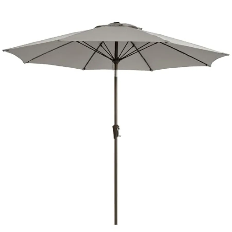 

LOUNZY 9Feet Large Outdoor Patio Umbrella Table Umbrella-UV ResistantEasy Push Button Tilt and Crank 8 Sturdy Fiberglass Ribs P