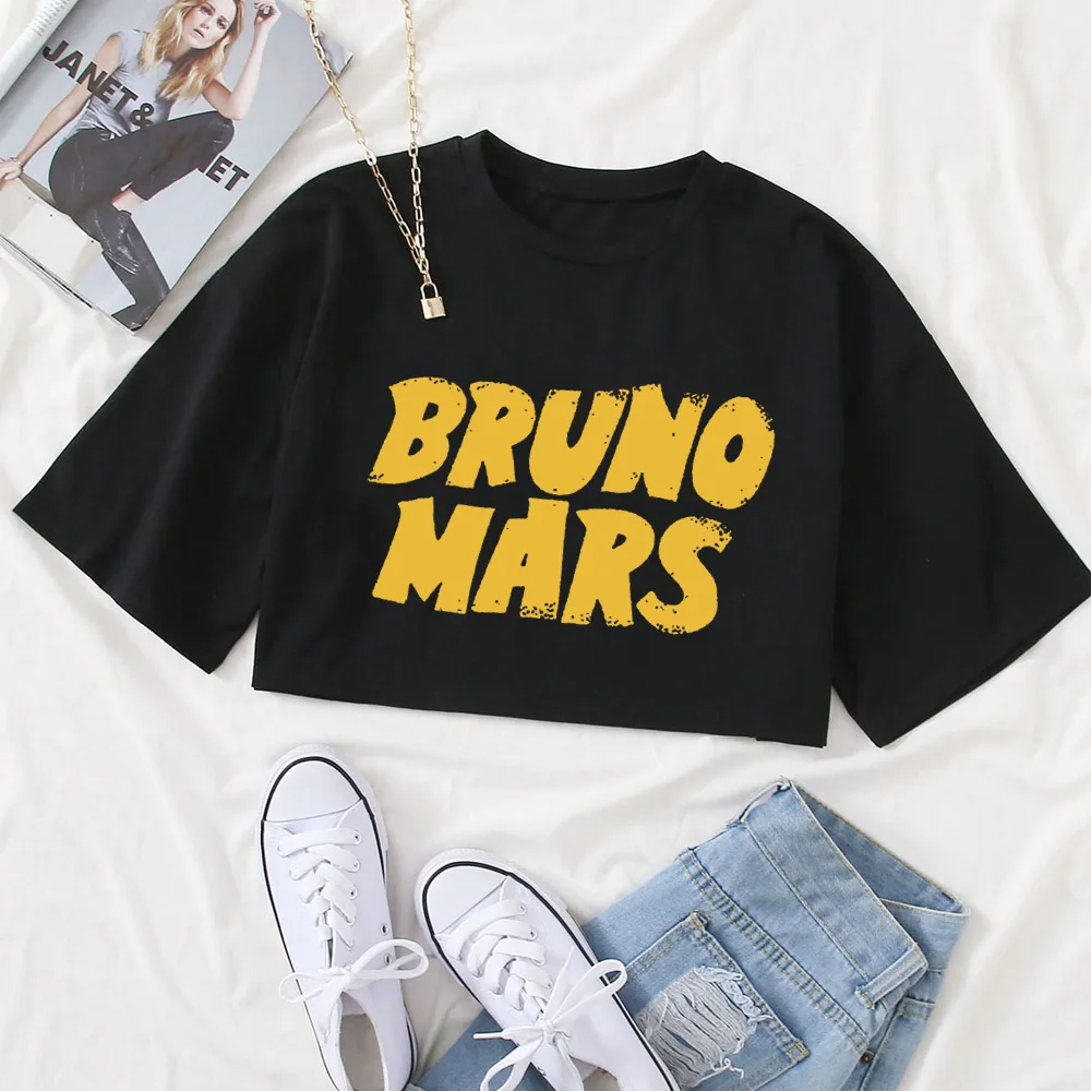 Bruno Mars Doo-Wops & Hooligans  2024 Shirt Tops O-Neck Short Sleeves Casual Fans Gift Girls Clothing Super-short