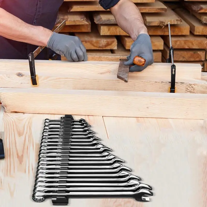 Magnetic Wrench Organizer Rack for Toolbox Wrench Holder Space-Saving Design Holds Up to 23 Wrench Rack Tool Trays Shelf