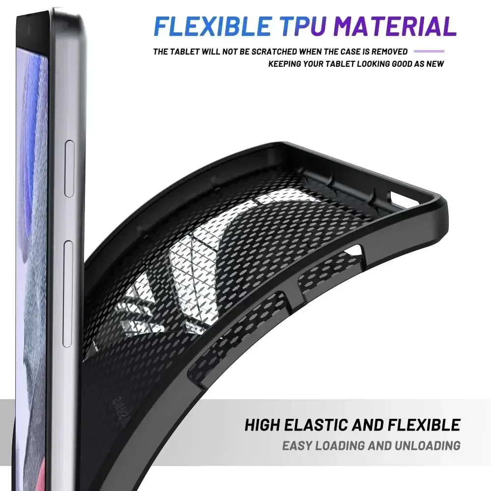 Silicone Tablet Case For Samsung Galaxy Tab A7 Lite 8.7 2021 SM-T220 SM-T225 T220 T225 Flexible Soft TPU Black Shell Back Cover