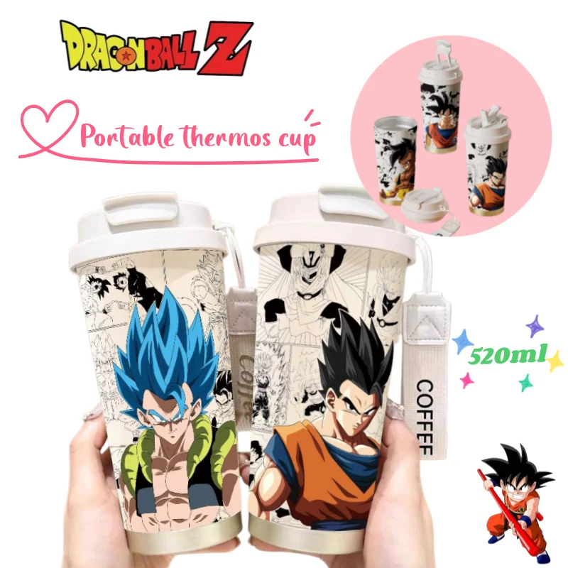 

New Dragon Ball Son Goku Thermos Cup High Color Value Student Double Drink Coffee Cup Large Capacity Stainless Steel Water Cup