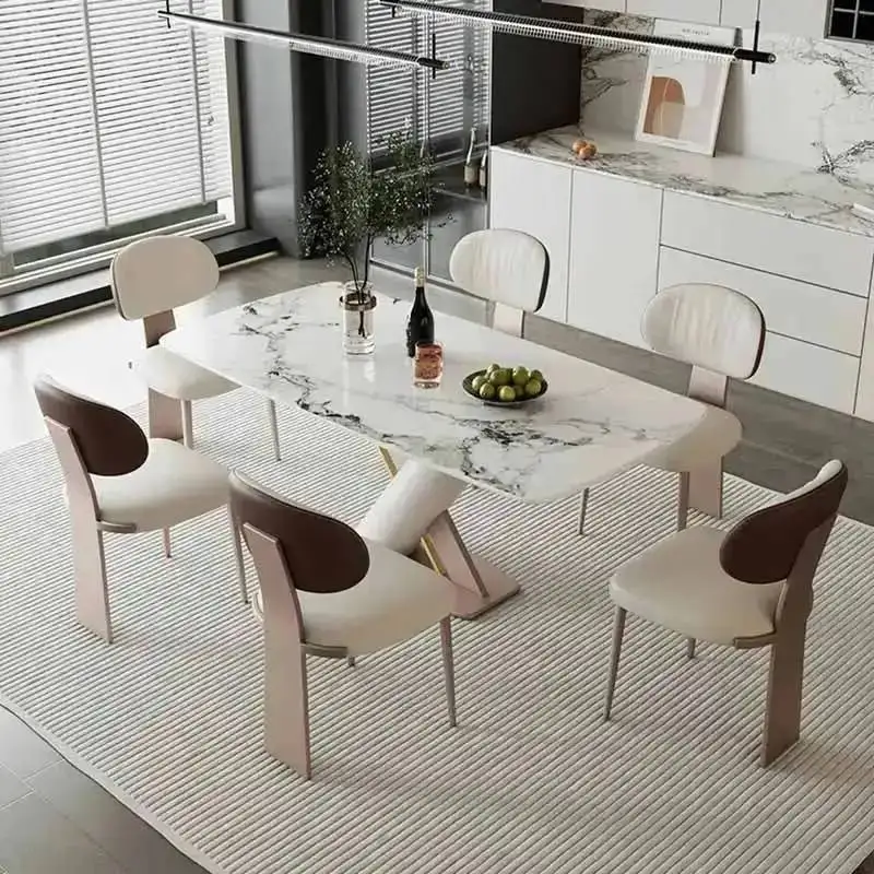 Sillas de comedor europeas, silla de comedor de diseño de metal de lujo, lavable, Silla nórdica para oficina, Silla tapizada para Comedor, muebles para el hogar