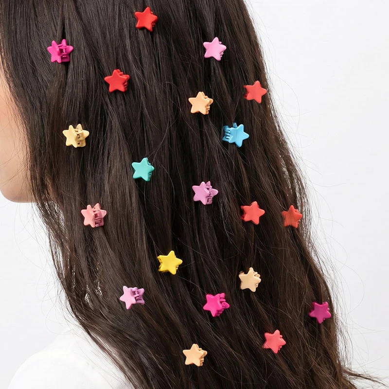 20 pièces/ensemble de mini pinces à cheveux perlées colorées et mignonnes – Petites pinces à mâchoires couleur bonbon pour un coiffage quotidien.
