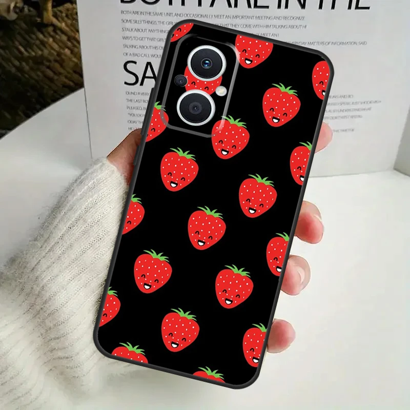Cute Strawberry Case For OPPO Reno 11F 10 Pro 4 5 6 7 8 Lite 4Z 5Z 8T OPPO Find X6 X5 Pro X2 X3 Neo Cover image 3