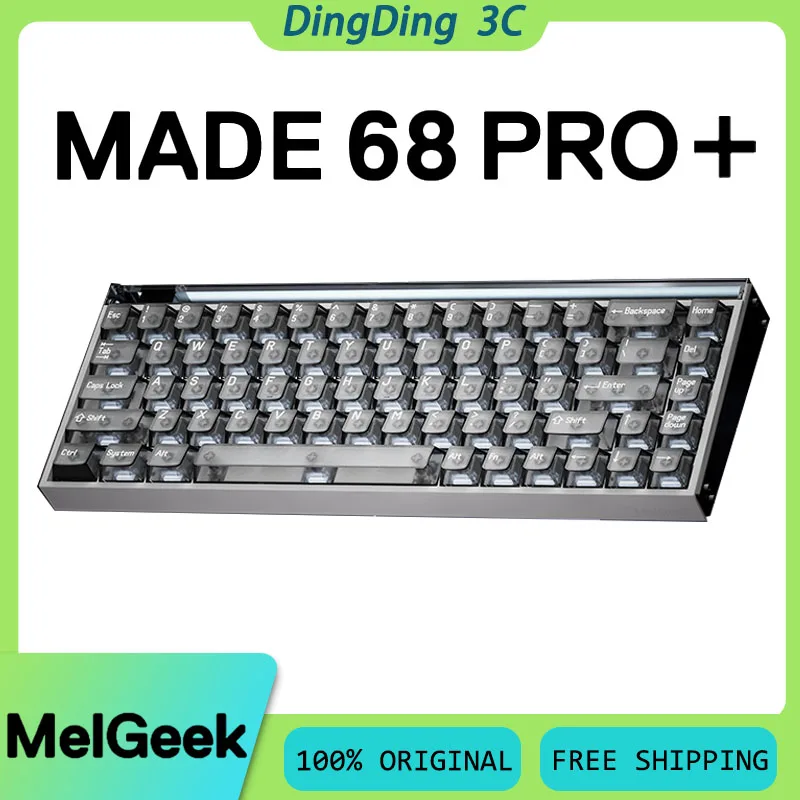

MelGeek MADE68PRO + клавиатура с магнитным переключателем, алюминиевый сплав, частота возврата 8K, горячая замена, RGB RT01, игровая клавиатура для киберспорта на заказ
