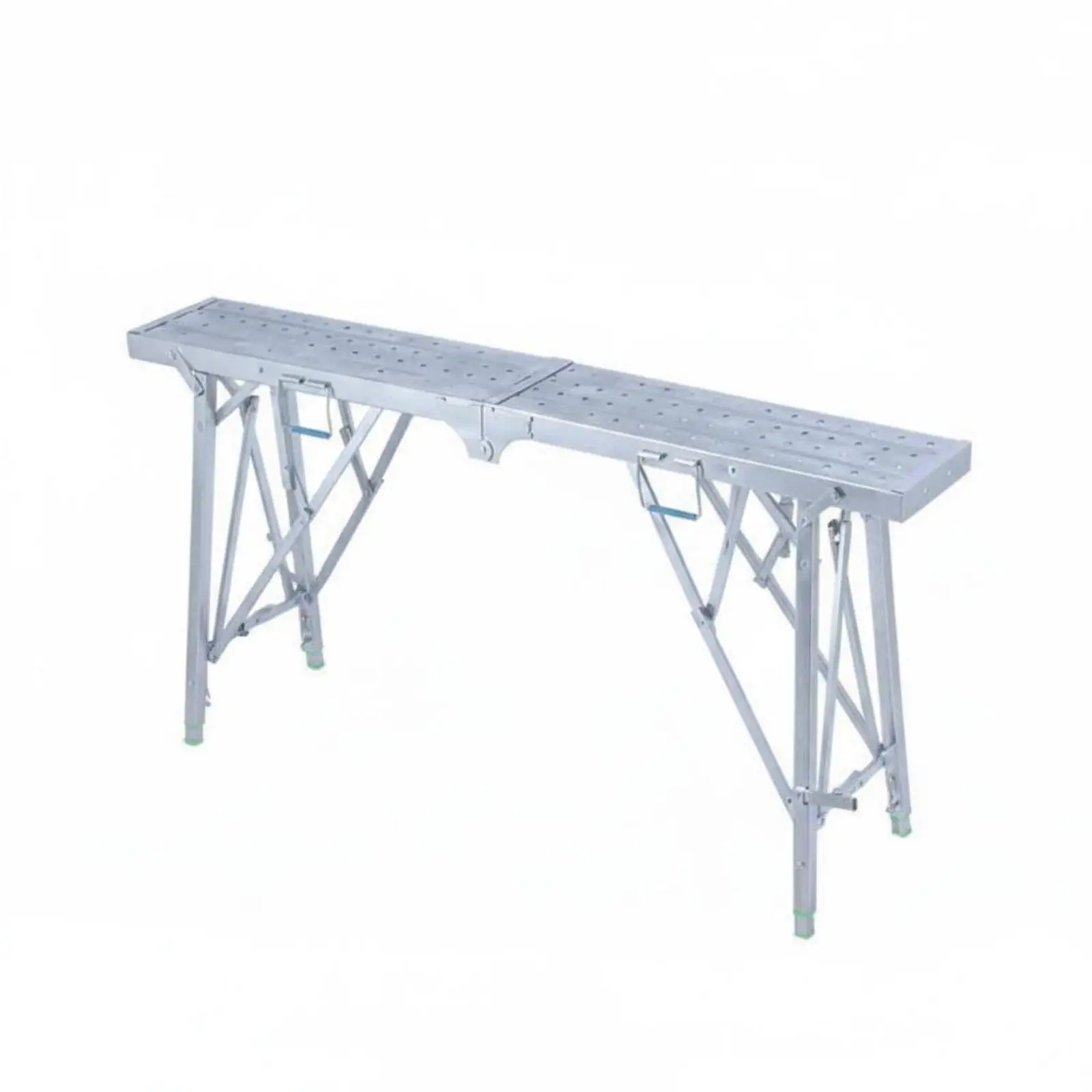 Adjustable Height Metal Step Bench Folding Work Stand with Non Slip Feet for Construction Site Carpenter Workshop Use