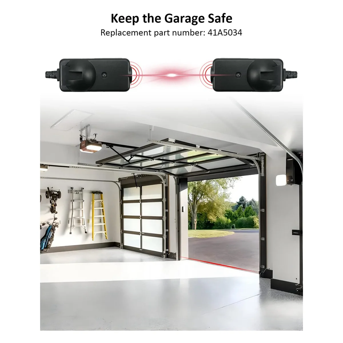 2Pcs Garage Door Opener Safety Sensor Beam Eyes Fit for Liftmaster Sears Chamberlain with Brackets