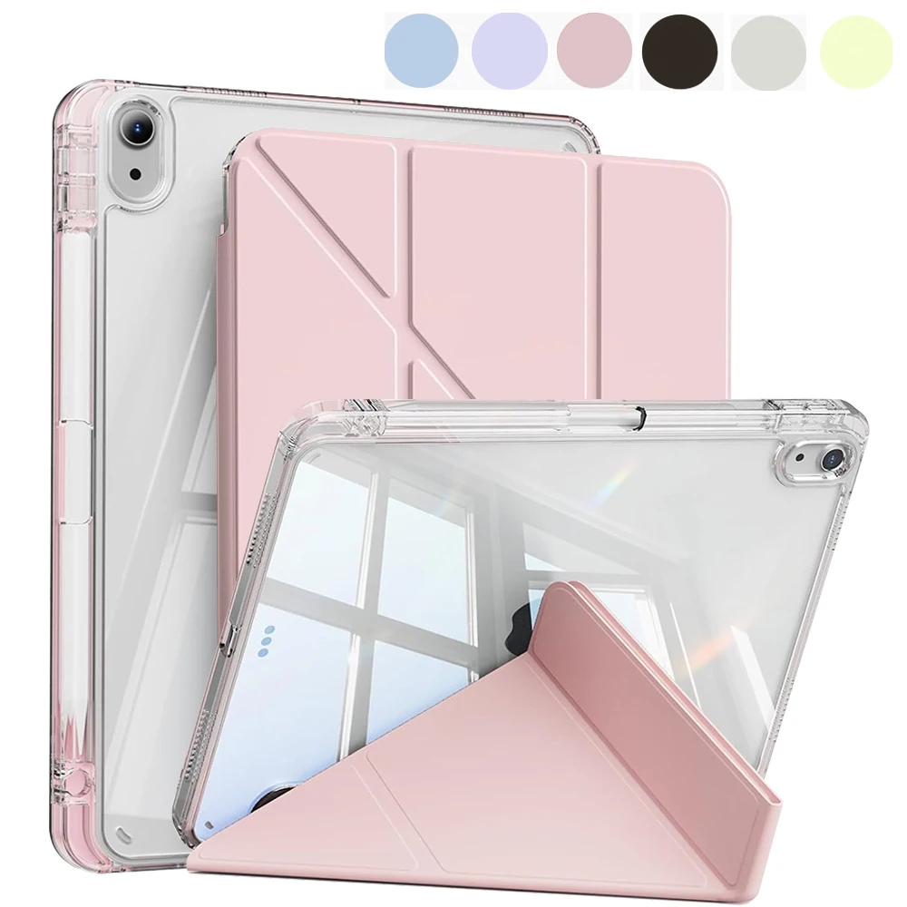 Y-Shaped Stand Case for IPad 11th 10th 9th 8th 7th 6th 5th Gen Case for IPad Air 4 5 6 with Pencil Holder Support Mutil Angles
