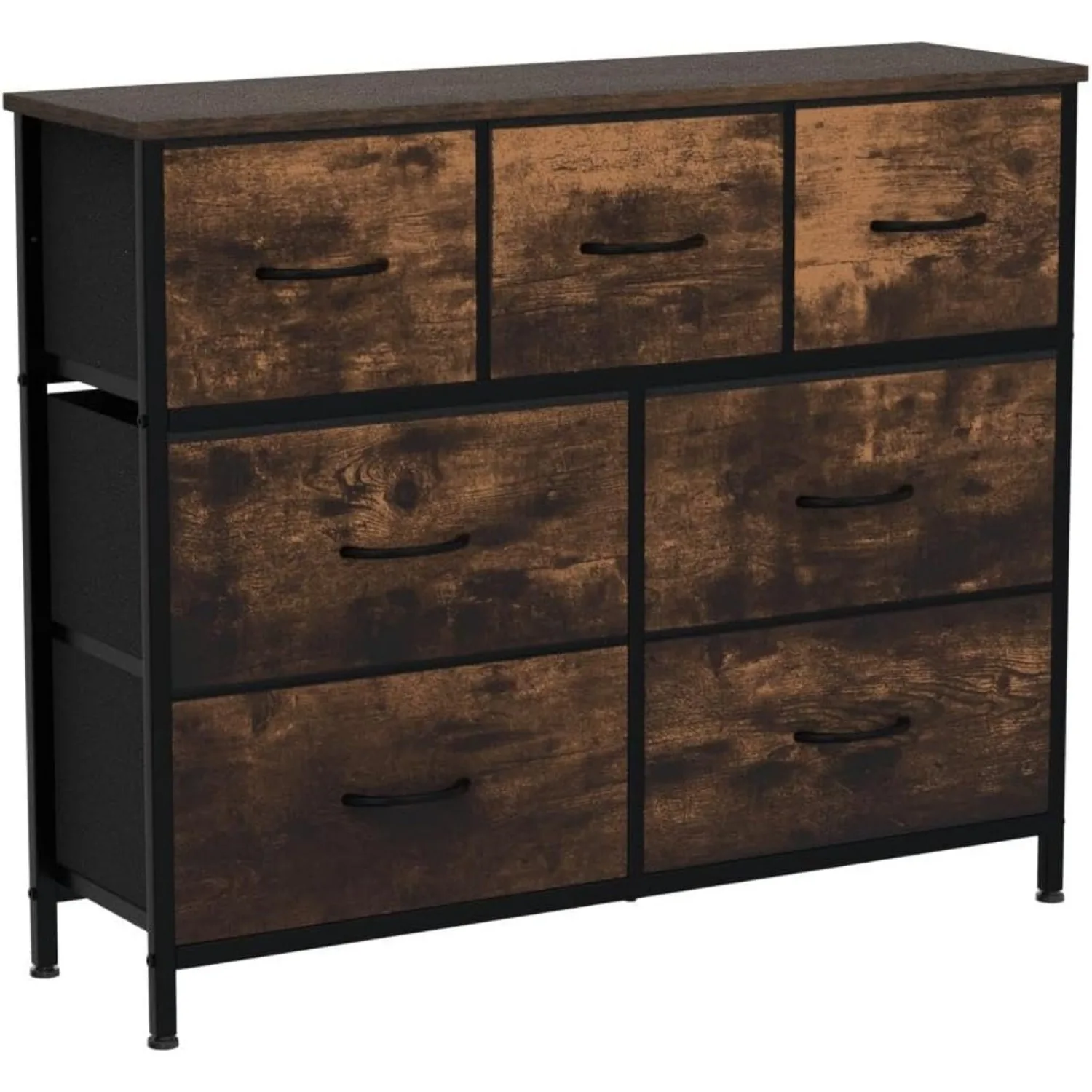 

WLIVE Dresser TV Stand, Entertainment Center with Fabric Chest of Drawers for Bedroom, Media Console Table with Metal Frame