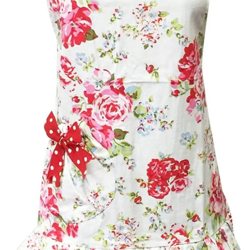 ผ้ากันเปื้อนสำหรับทำขนม ทำอาหาร และงานฝีมือ ลายดอกกุหลาบและลายระบาย สำหรับแม่และลูกสาว