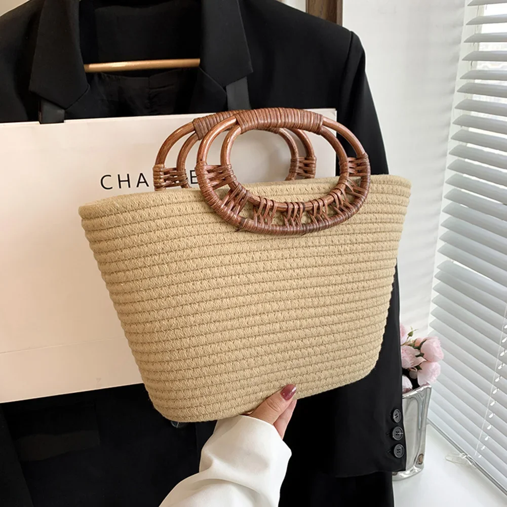 Tote Bag for Women Large Straw Beach Bag Summer Woven Tote Bags Raffia Boho Straw Handbag Purse Fashion Basket Bucket Bag 2024