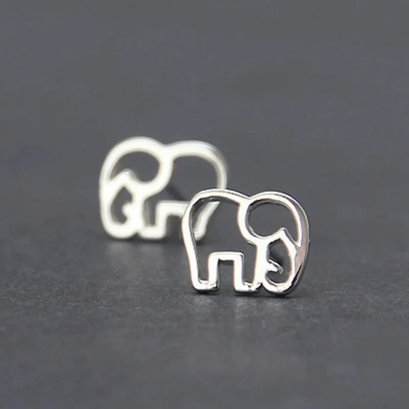 Uini Tail hot selling new 925 sterling silver fashionable and simple cartoon elephant hollow earrings exquisite girl earrings