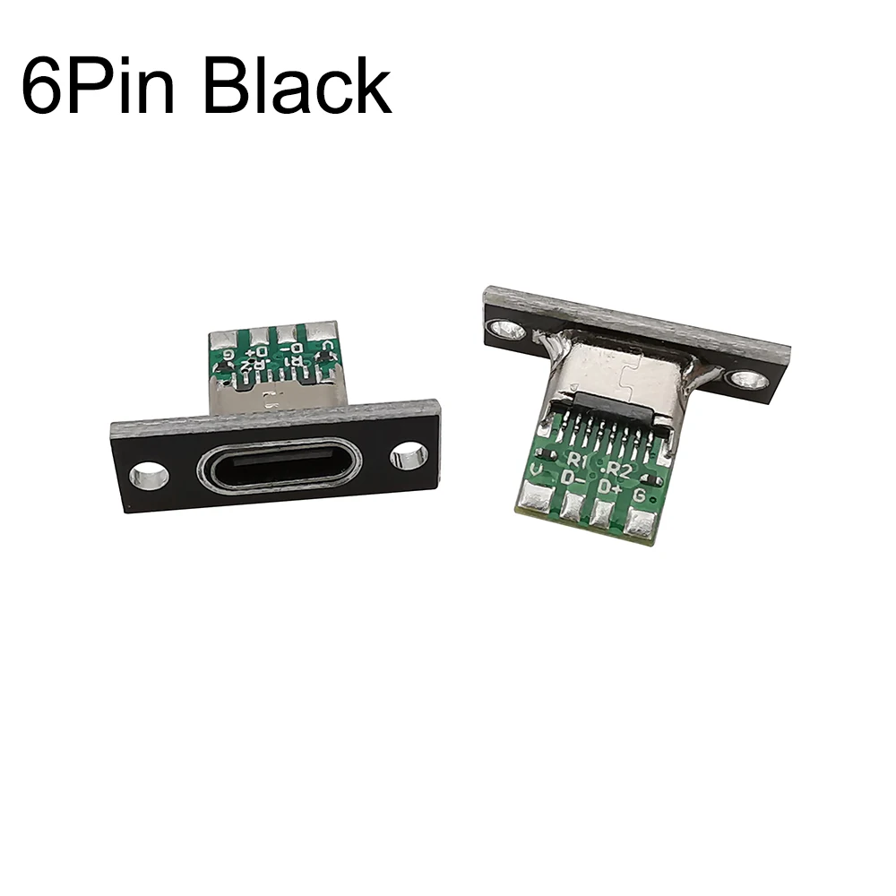 5/10Pcs Typ C USB 3,1 Buchse Stecker Mit Befestigungs Platte 2Pin 4Pin 6Pin Typ-C USB Jack Lade Port für DIY PCB