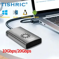 TISHRIC External Hard Drive Enclosure M2 NGFF NVME SSD Case for Hard Drive USB C External Case with Fan for Gaming Laptop PS5/4