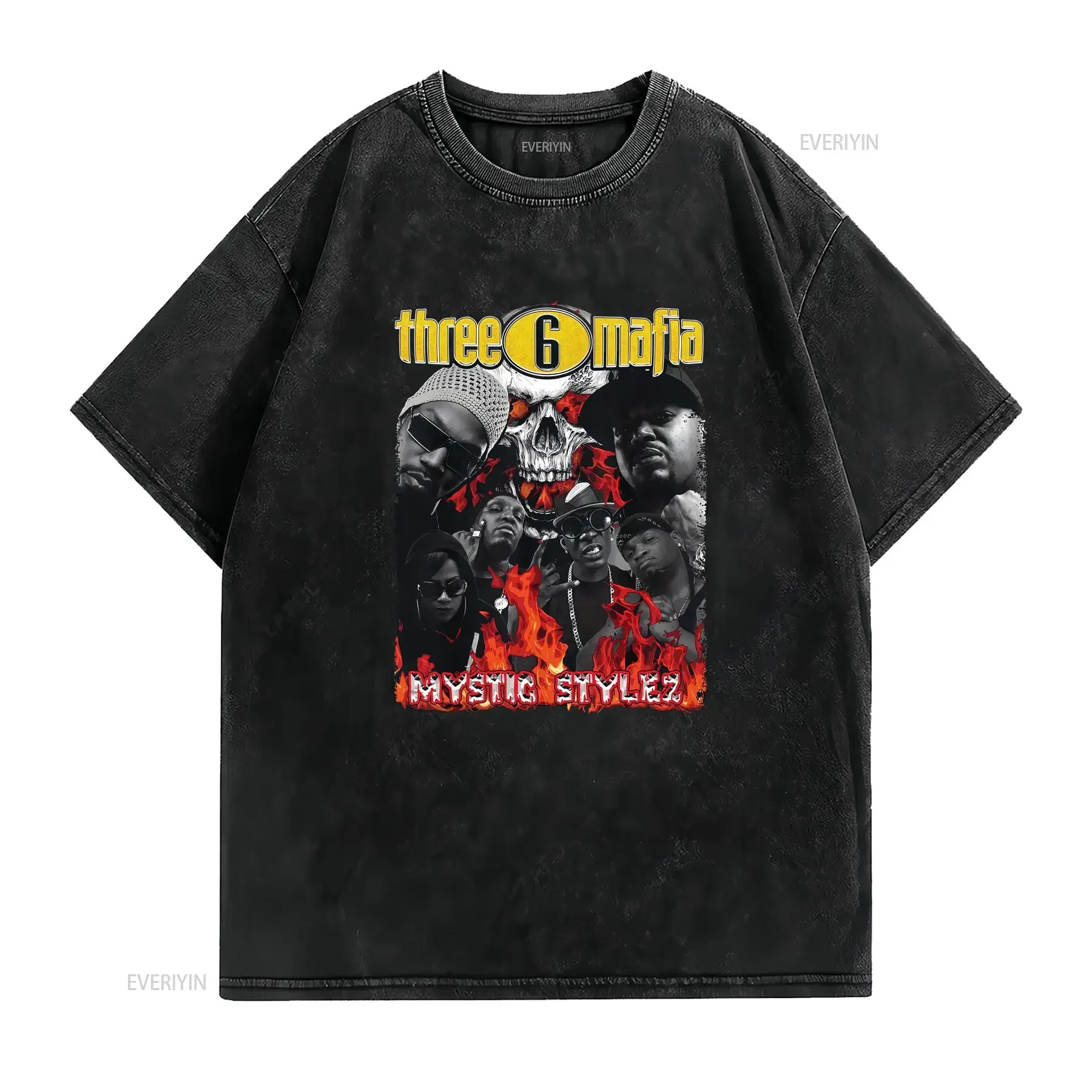 Rare Three 6 Mafia Tour shirt Men S 5XL T 3D944 vintage Washed graphic streetwear Stylish designer clothes Breathable Casual view 2