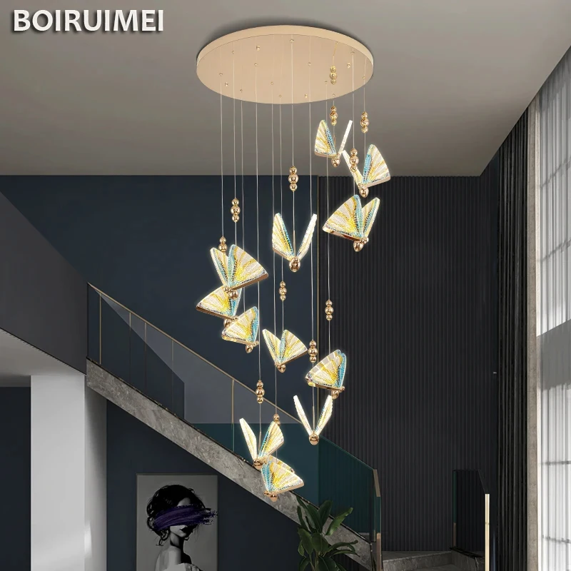 butterfly led pendant light modern art chandelier restaurante bar counter hanging lamp designer de cabeceira do quarto designer de escadaria 01