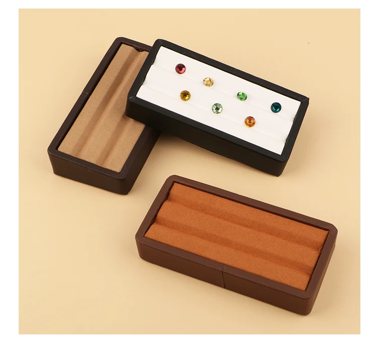 Jewelry Storage Box Gem Box V Groove Diamond Ring Face Bare Stone Color Treasure Bare Diamond Box Counter Sample Display Props