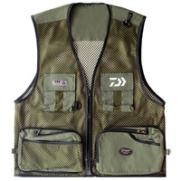 Summer Fishing Vest Breathable Mesh Grid Photographer Jacket Multi-Pockets Outdoors Hiking Fishing Hunting Vests 2022