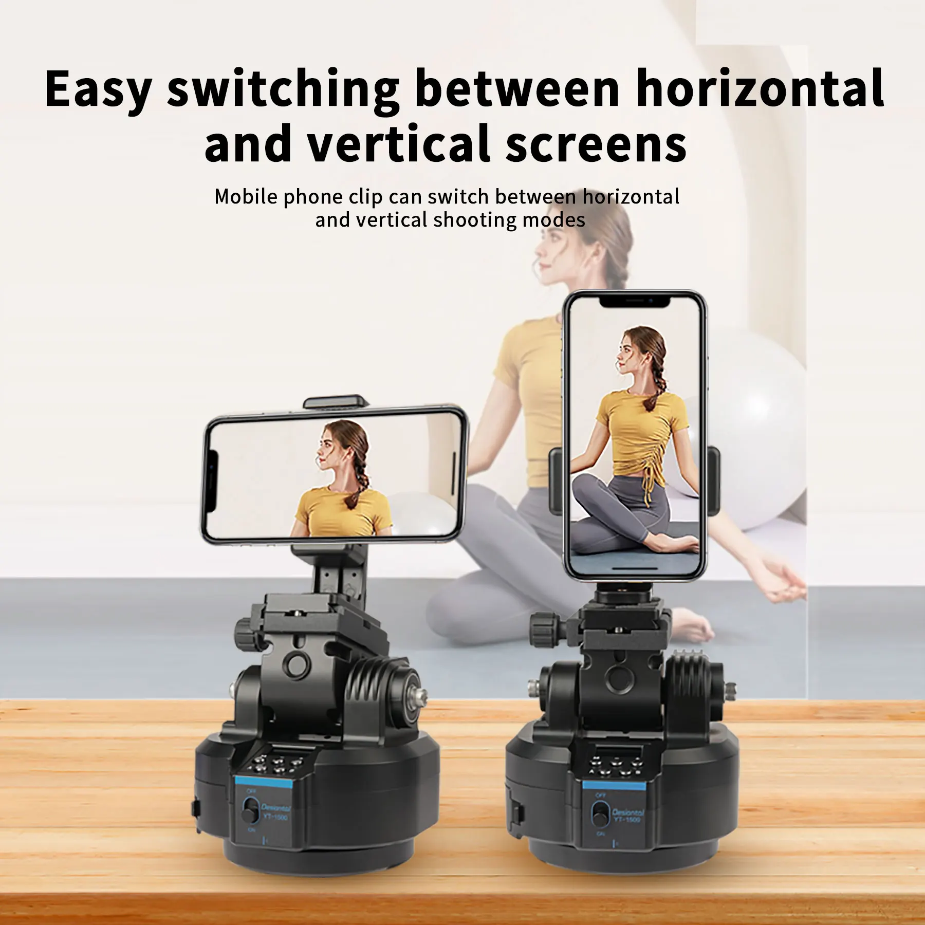 Desiontal YT-1500 Auto Motorized Rotating Panoramic Head Pan Tilt Video Tripod Stabilizer for Smartphone Cameras Remote Control