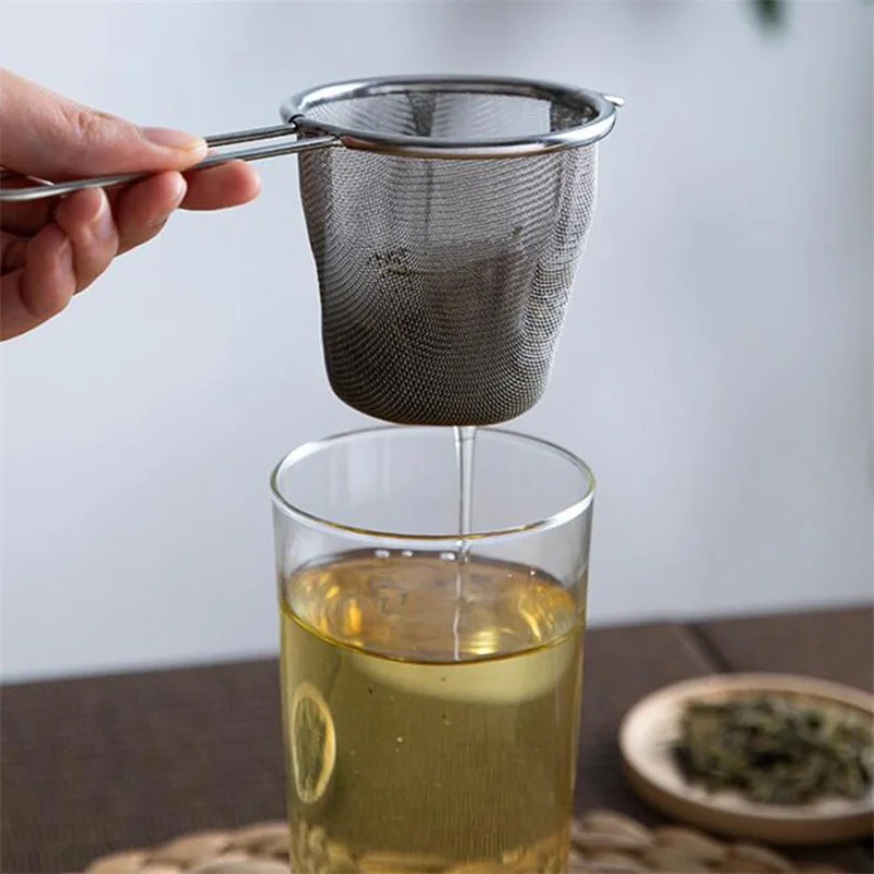 Tea Infuser With Handle Fine Mesh Reusable Tea Leaf Strainer Coffee Flour Filter Handheld Sieve for Teapot Kitchen Accessories