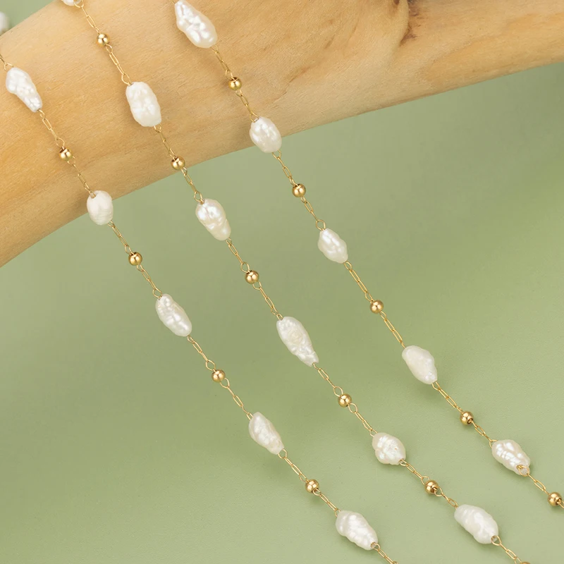 assoonas C323, Kette, Edelstahl, nickelfrei, Naturperle, handgefertigt, Schmuckzubehör, DIY Armband Halskette, 1m/Stück – Detail 3