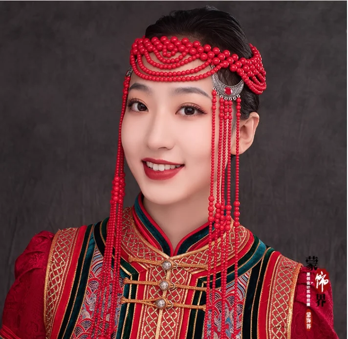 

Mongolian Bride Dance Performance, Headwear, Ethnic Minority Festival Performance