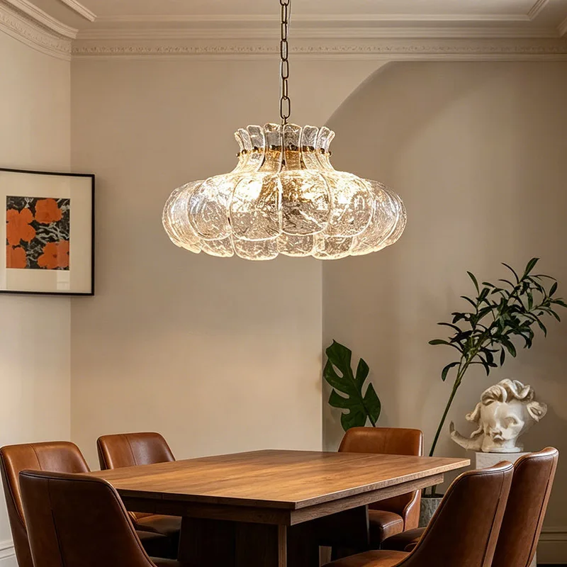 Melting Retro Glass French Dining Room Lamp American-style Chandelier Bedroom Medieval Designer Bar Lamp Suspension Luminaire