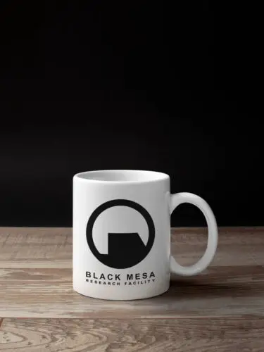 Mesa Mug, Black Mesa Research Facility Logo Cup, 11oz or 15oz