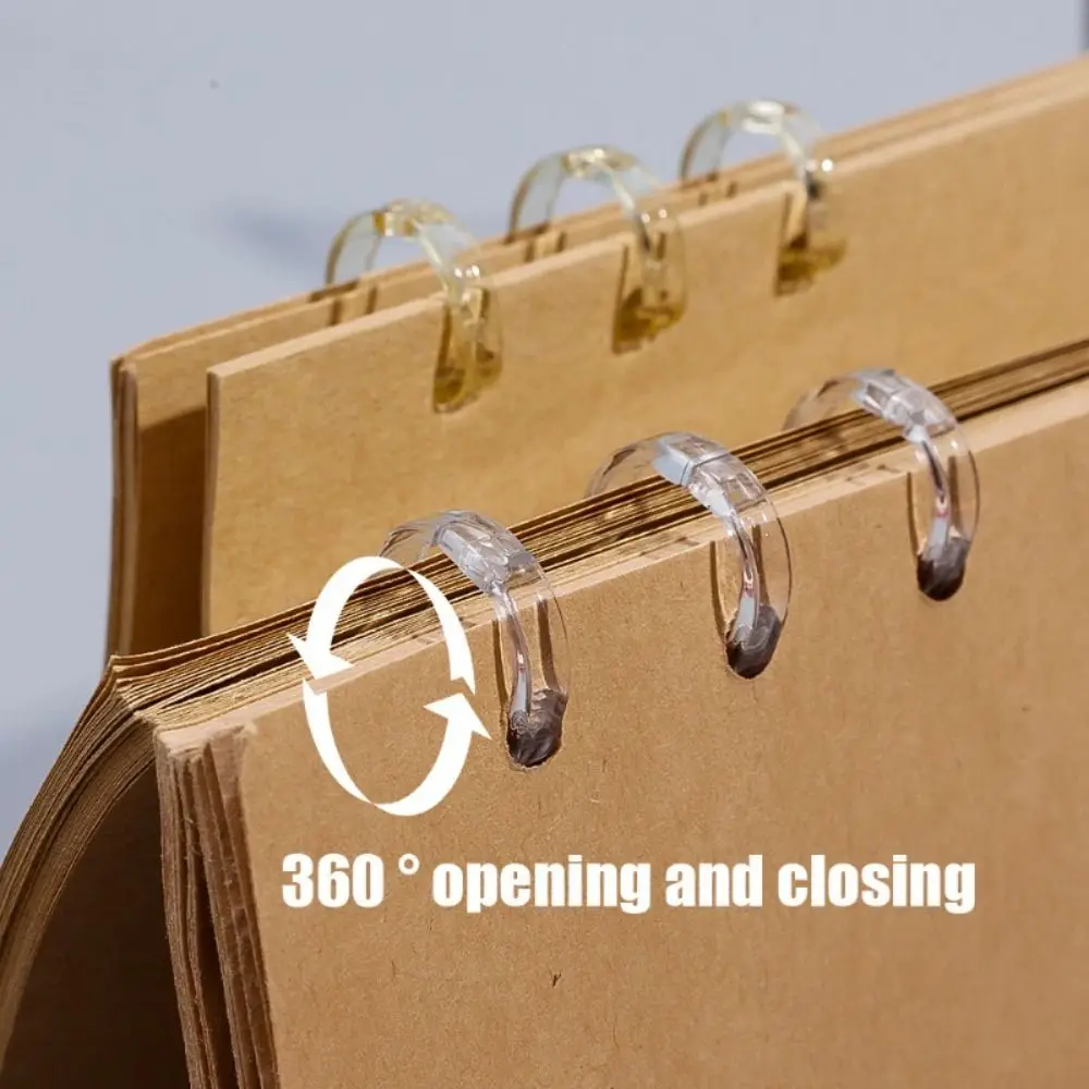 Creative Ring Opening Loose-leaf Ring Clip 3 Hole Plastic Binder Rings 5 Colors Binding Clip Binding Supplies