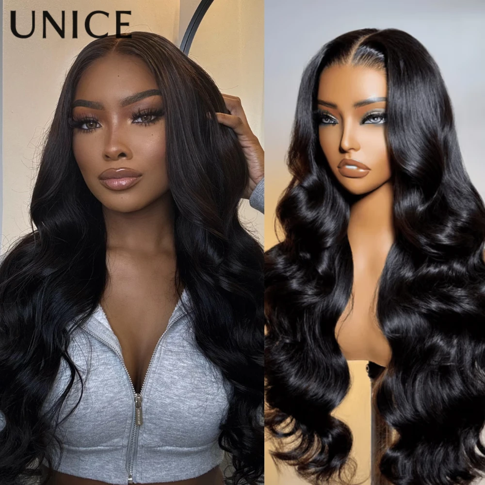 UNice No-Slip Cap 7x5 Lace Glueless Body Wave Human Hair Wigs With Drawstring & Secure Silicone Strips