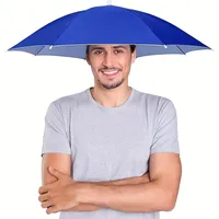 Foldable Headwear Umbrella Portable Waterproof Fishing Hat 65CM Hands-Free Rain Hat For Hiking Camping Camouflage Umbrella Adult