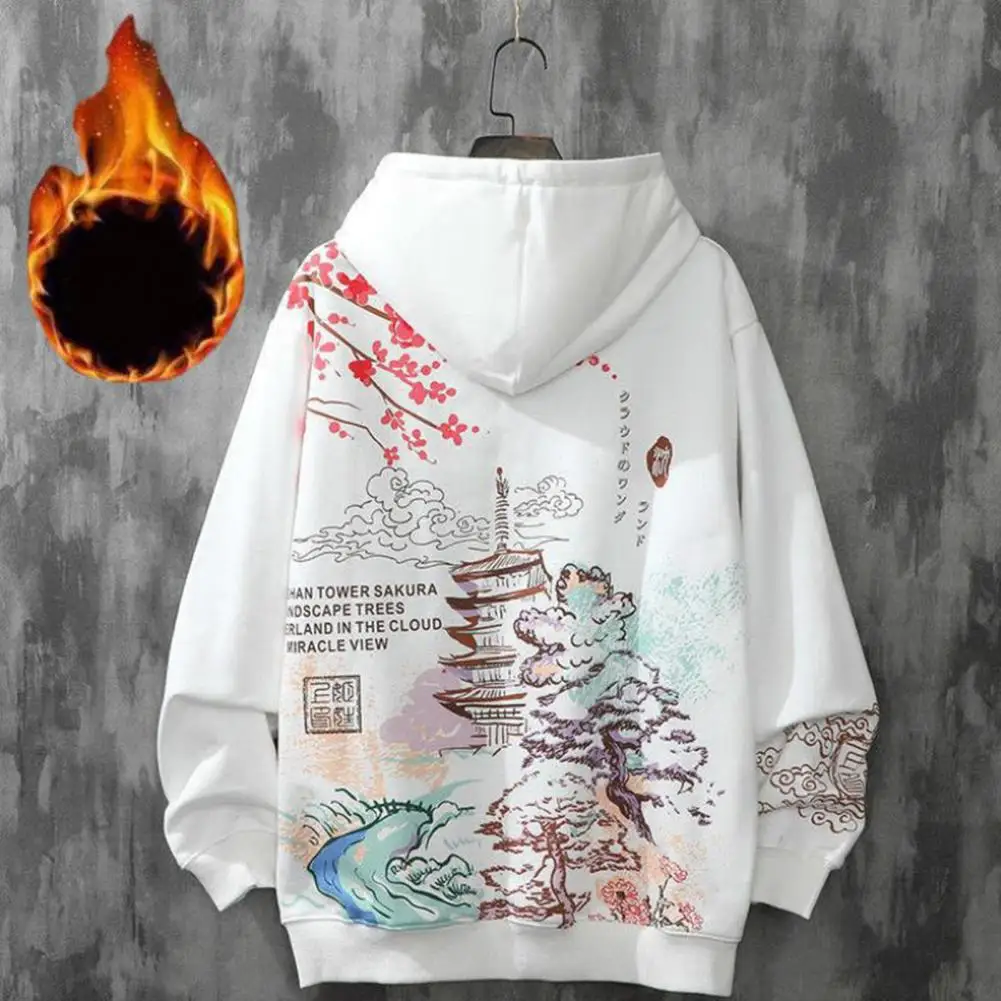 

Sakura Print Hoodie Clothes Harajuku Men's Anime Hip hop Japanese Streetwear Sweatshirt Hoodies Fashion Autumn Hooded Top